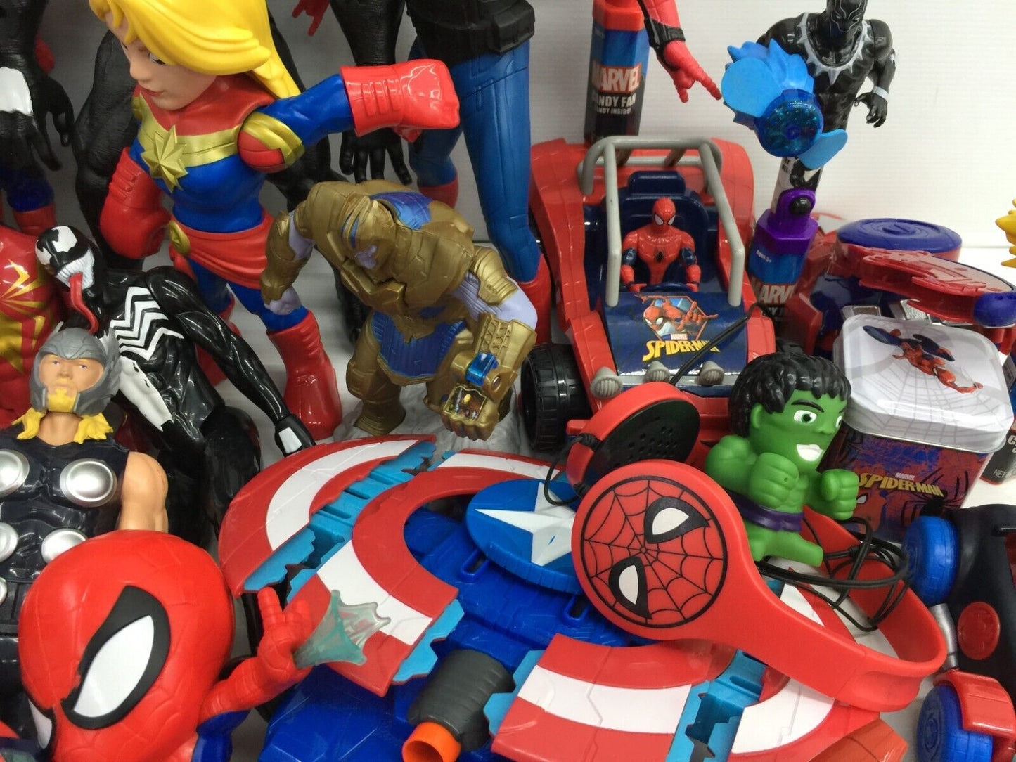 LOT 28 lbs Mixed Super Heroes Villains Marvel Spiderman Hulk Action Figure Toys - Warehouse Toys