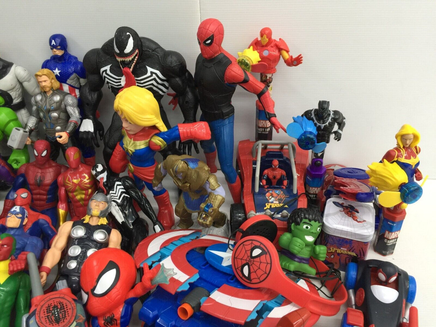 LOT 28 lbs Mixed Super Heroes Villains Marvel Spiderman Hulk Action Figure Toys - Warehouse Toys