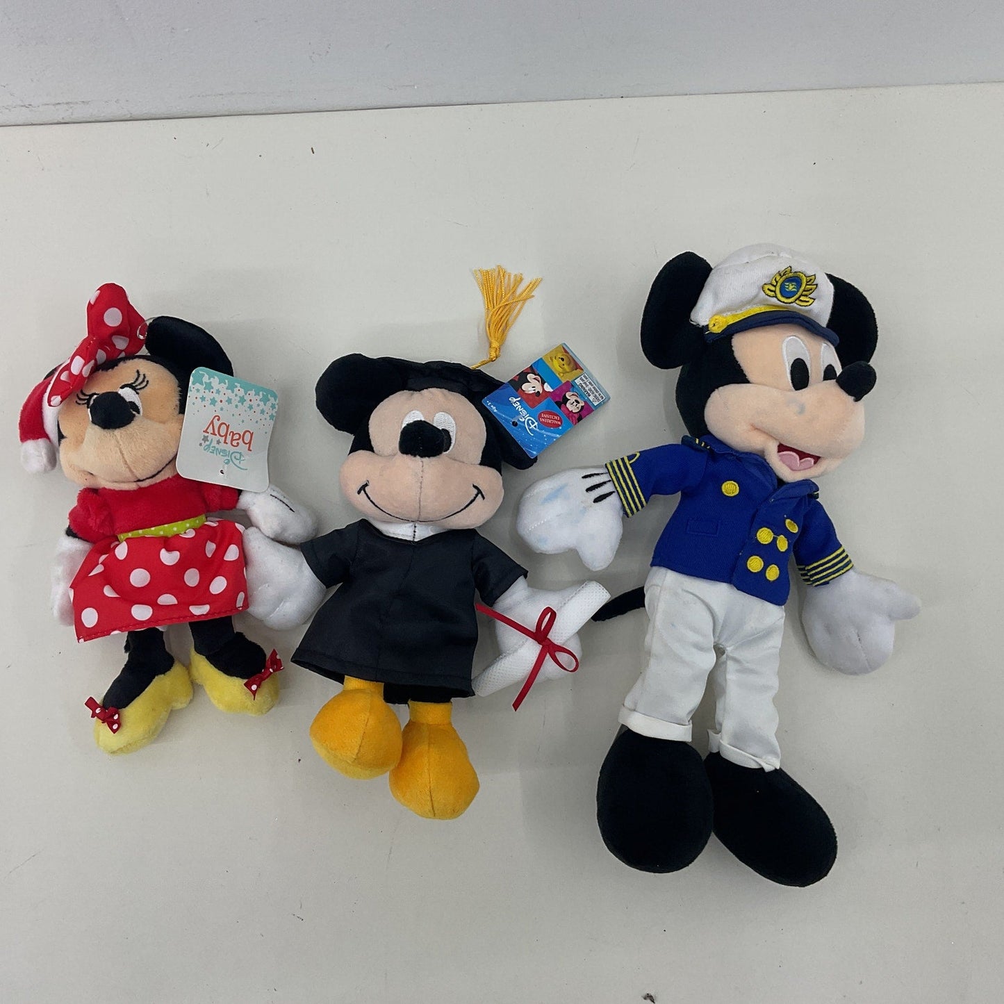 LOT 3 Disney Mickey Minnie Mouse Plush Dolls Stuffed Animals Captain - Warehouse Toys