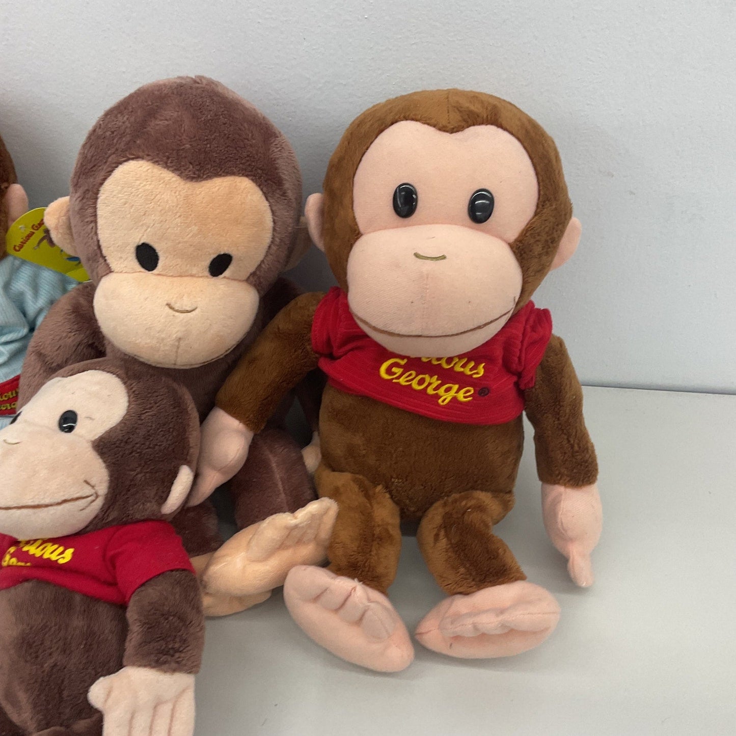 LOT 4 Preowned Curious George Monkey Plush Soft Cuddly Dolls - Warehouse Toys