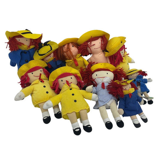 LOT 5 LBS Madeline Storybook Yellow Blue Plush Stuffed Play Dolls - Preowned - Warehouse Toys