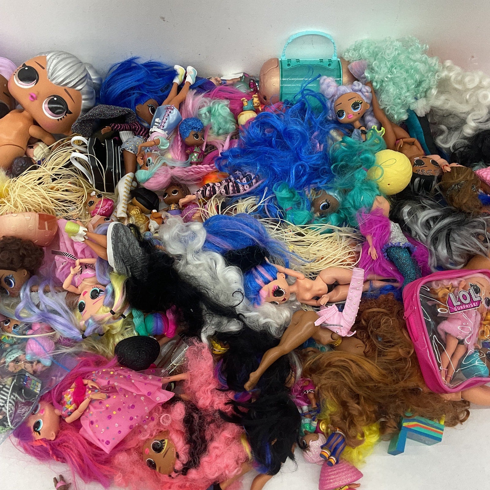 LOT 6 lbs Mixed MGA LOL OMG Surprise Big Lil Sistas Play Fashion Dolls Preowned - Warehouse Toys