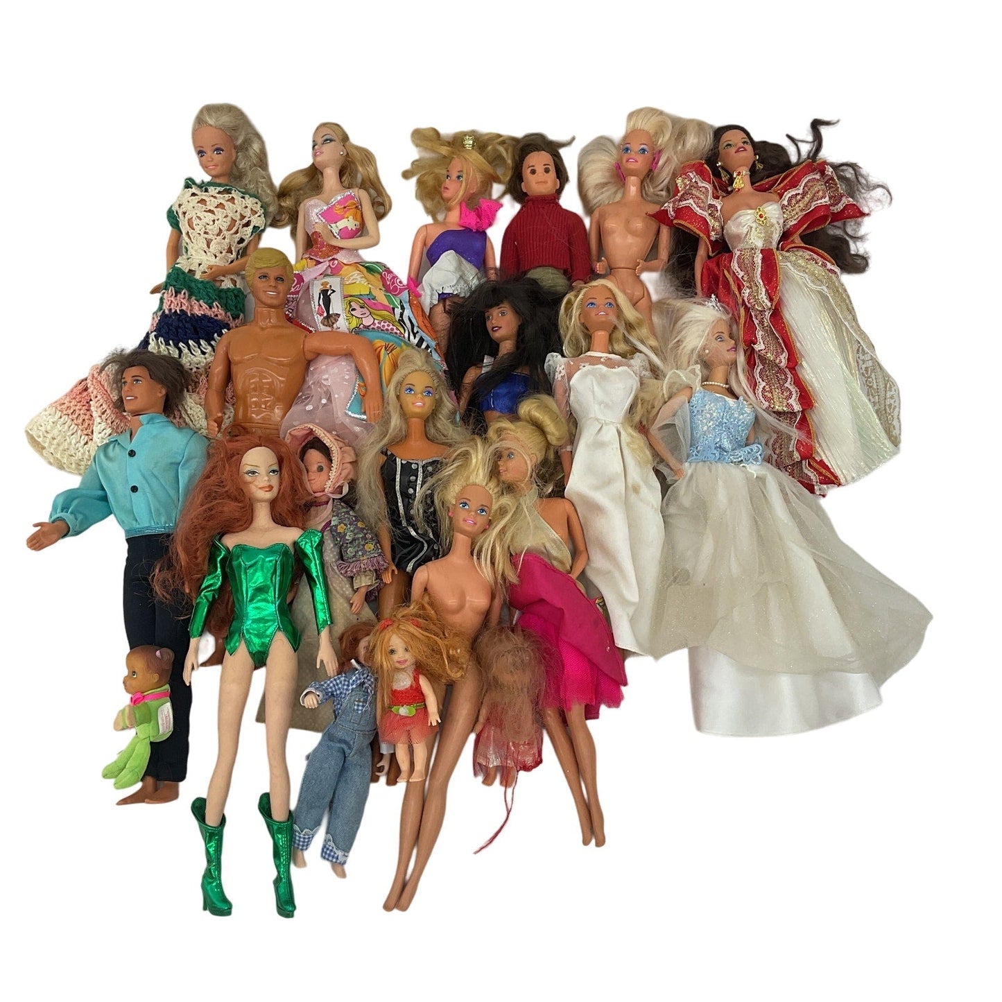 LOT 6 lbs Vintage Mattel Barbie Ken & Others Fashion Play Dolls Preowned 80s - Warehouse Toys