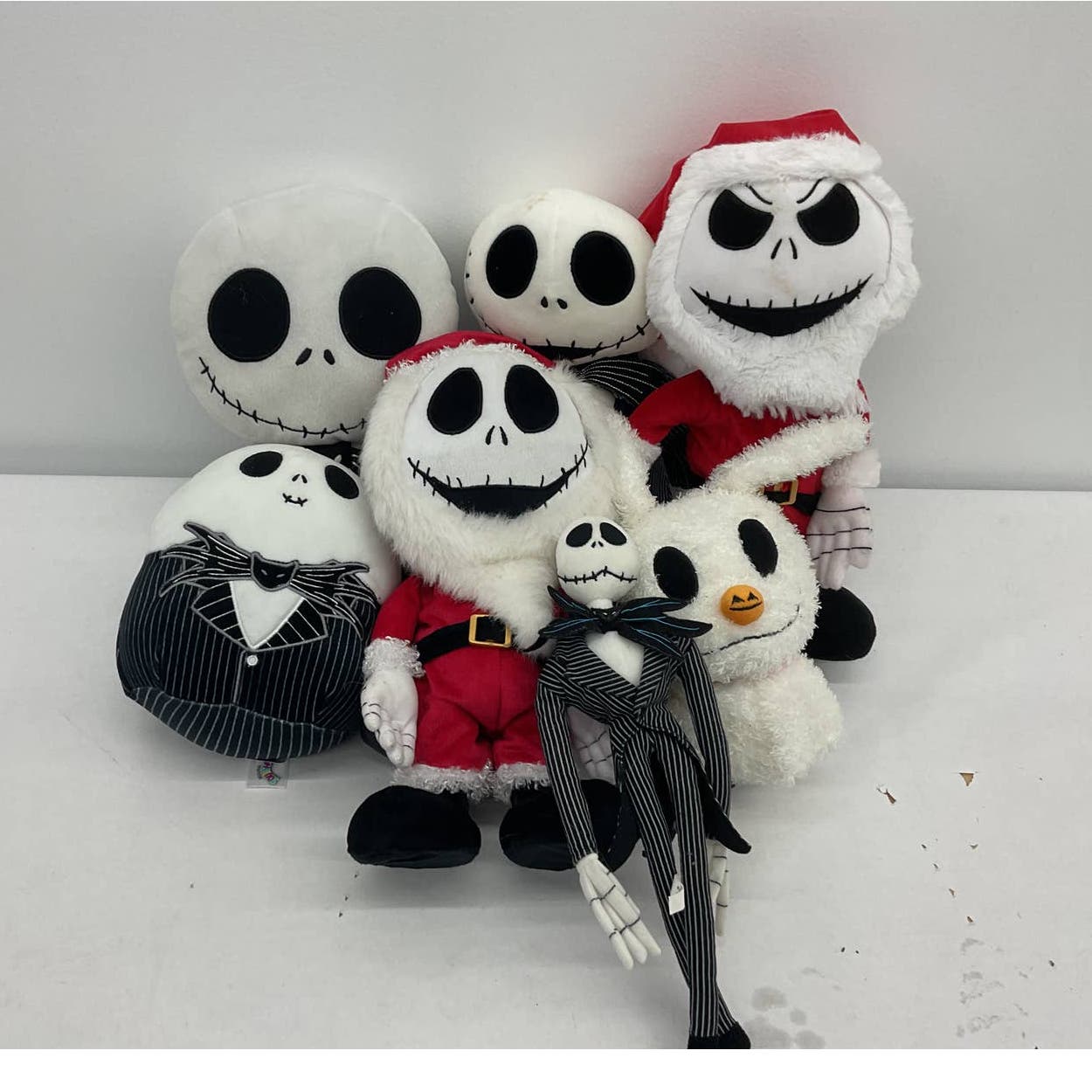 LOT 7 Disney The Nightmare Before Christmas Plush Doll Figures Jack Skellington - Warehouse Toys