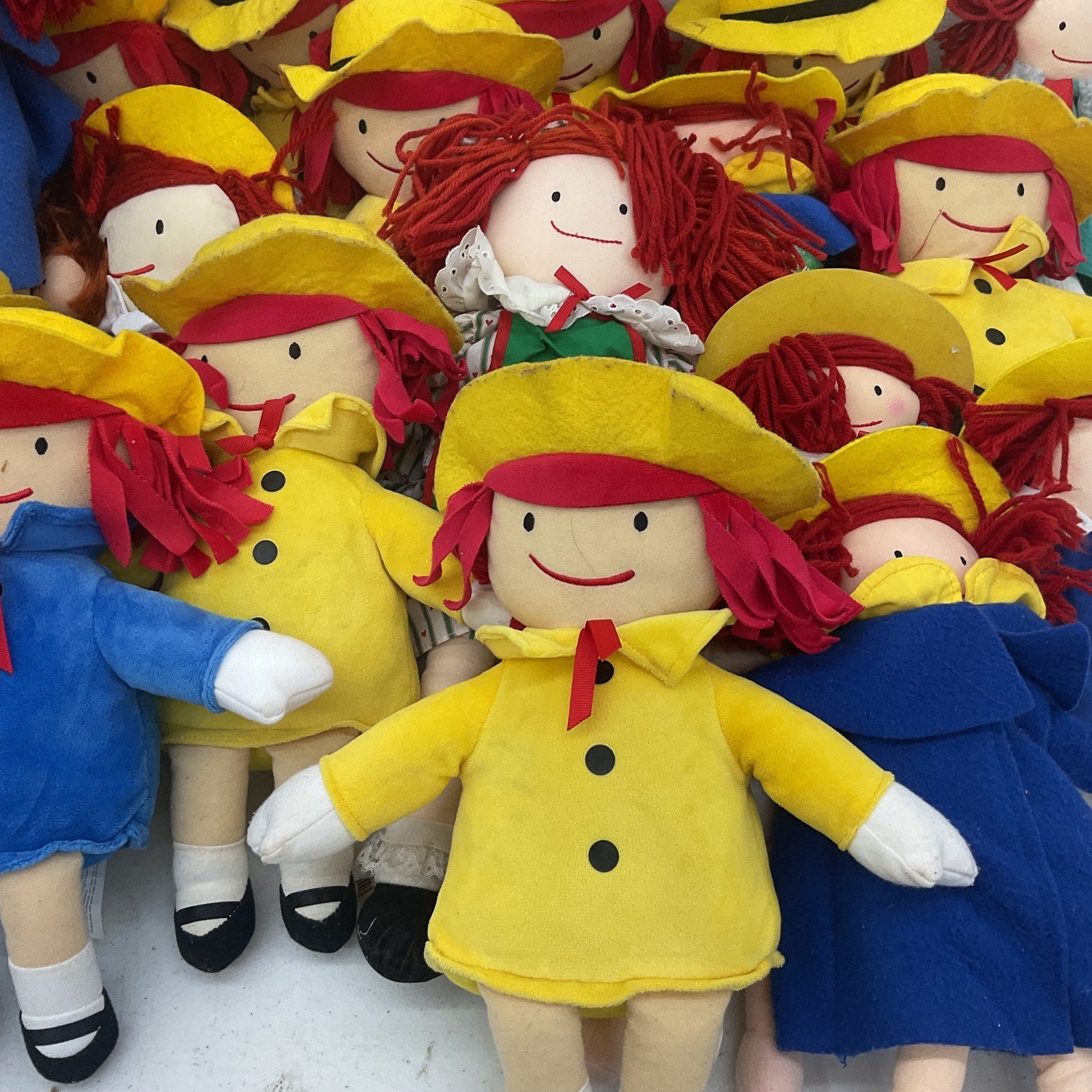 LOT 8 LBS Madeline Storybook Yellow Blue Plush Stuffed Play Dolls - Preowned - Warehouse Toys