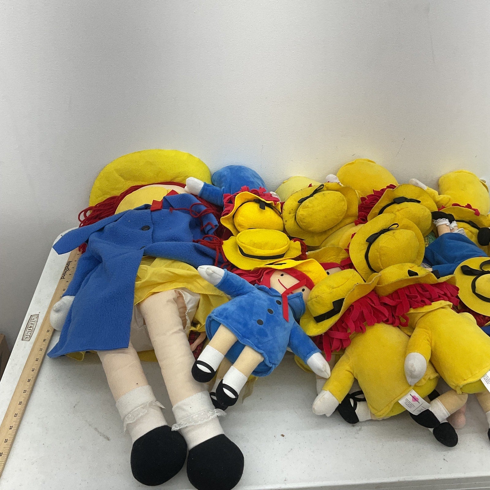 LOT 8 LBS Madeline Storybook Yellow Blue Plush Stuffed Play Dolls - Preowned - Warehouse Toys