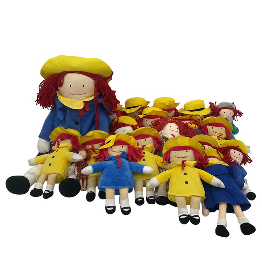 LOT 8 LBS Madeline Storybook Yellow Blue Plush Stuffed Play Dolls - Preowned - Warehouse Toys