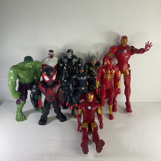 LOT 9 Marvel Avengers Giant Large Poseable Toys Action Figure Spiderman Iron Man - Warehouse Toys