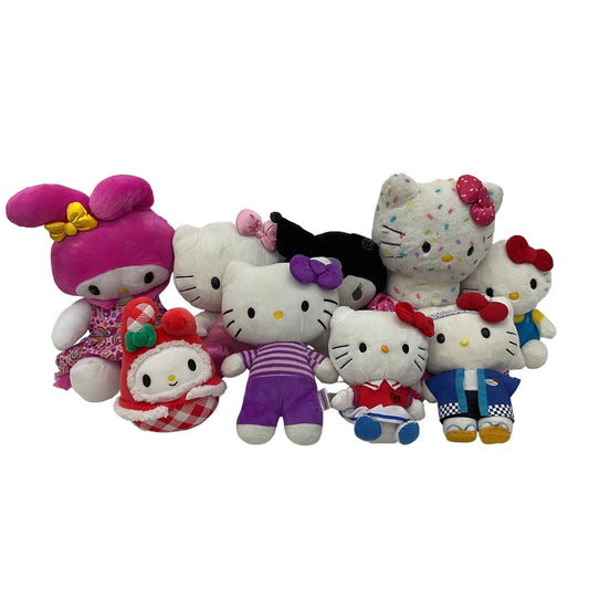 LOT 9 PCS Sanrio Hello Kitty White Plush Dolls Stuffed Animals Preowned - Warehouse Toys