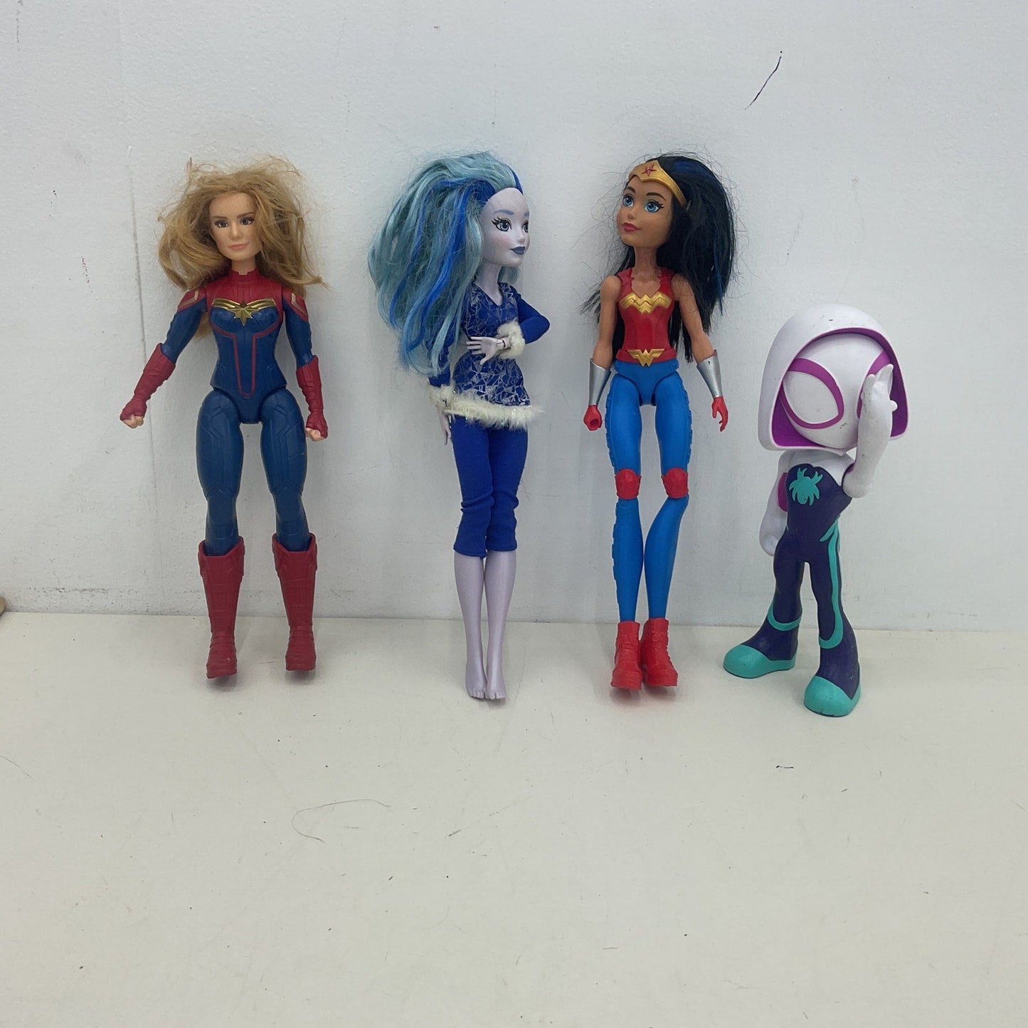 LOT DC Comics Super Hero Villain Play Dolls Captain Marvel Wonder Woman Preowned - Warehouse Toys