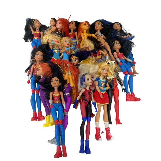 LOT DC Comics Super Hero Villain Play Dolls Wonder Woman Bat Girl Preowned 6 lbs - Warehouse Toys