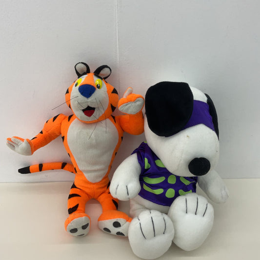 LOT Kelloggs Tony the Tiger Frosted Flakes Mascot & Halloween Snoopy Bones Plush - Warehouse Toys