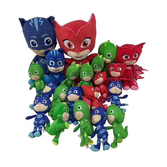 LOT Mixed PJ Masks Plush Character Dolls Owlette Gekko Cat Boy Blue Green Red - Warehouse Toys