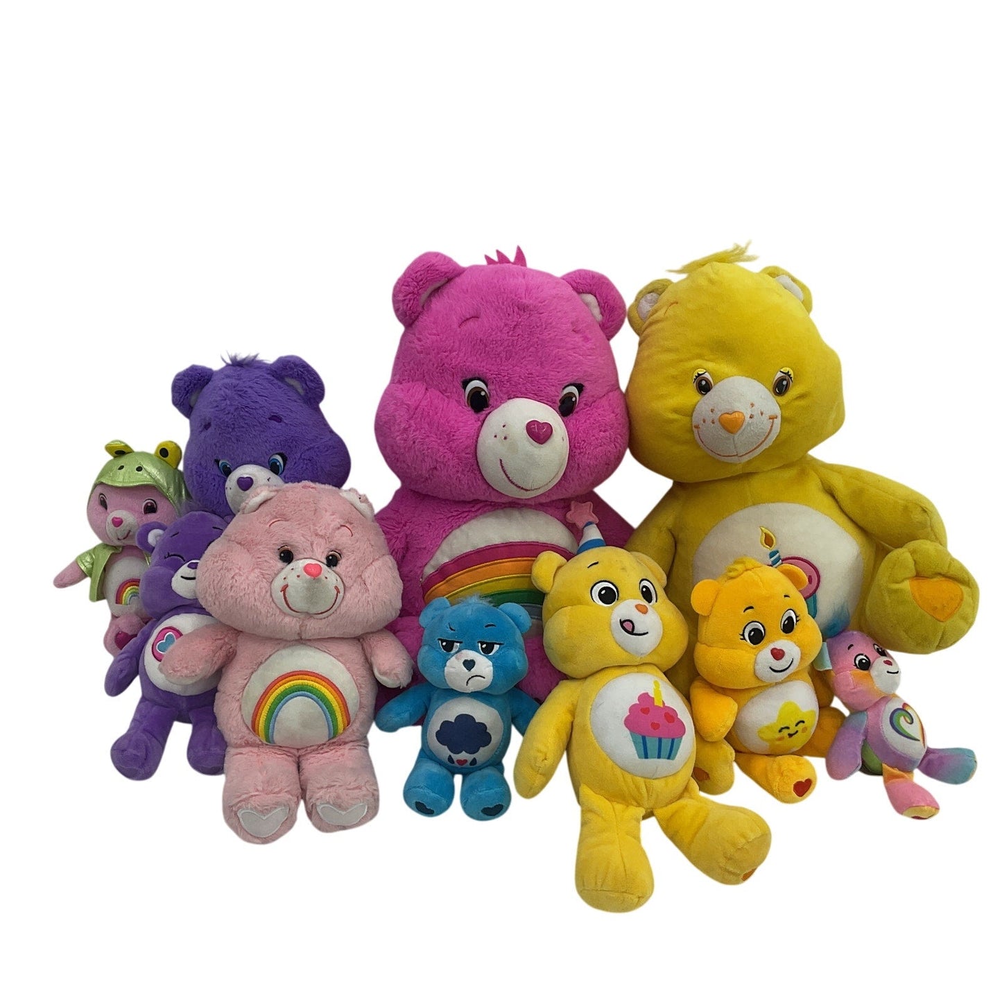 LOT of 10 Care Bears Grumpy Frog Cheer Stuffed Animal Multicolor Pre - Owned - Warehouse Toys