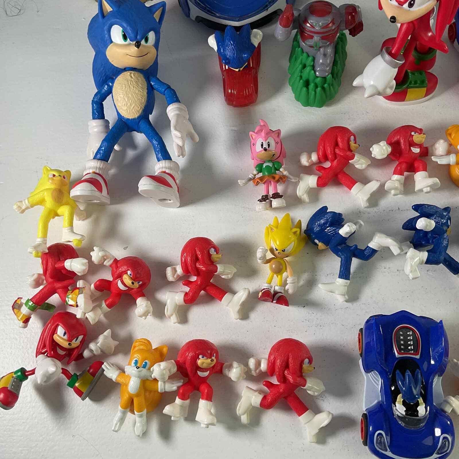 LOT of 10 Lb Sonic The Hedgehog Action Figures Cars Mini Knuckles Tails Amy Rose - Warehouse Toys