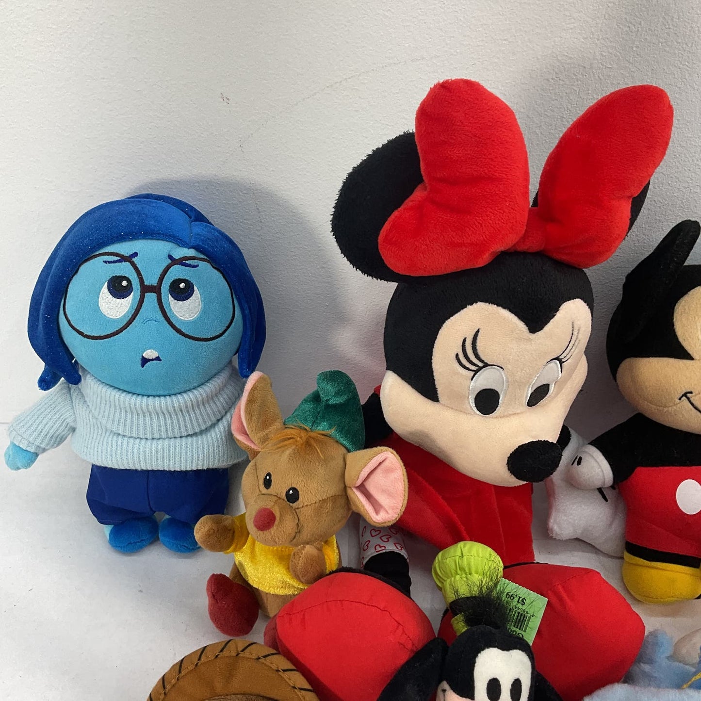 LOT of 11 Disney Plush Toy Figures Mickey Minnie Toy Story Inside Out Used - Warehouse Toys