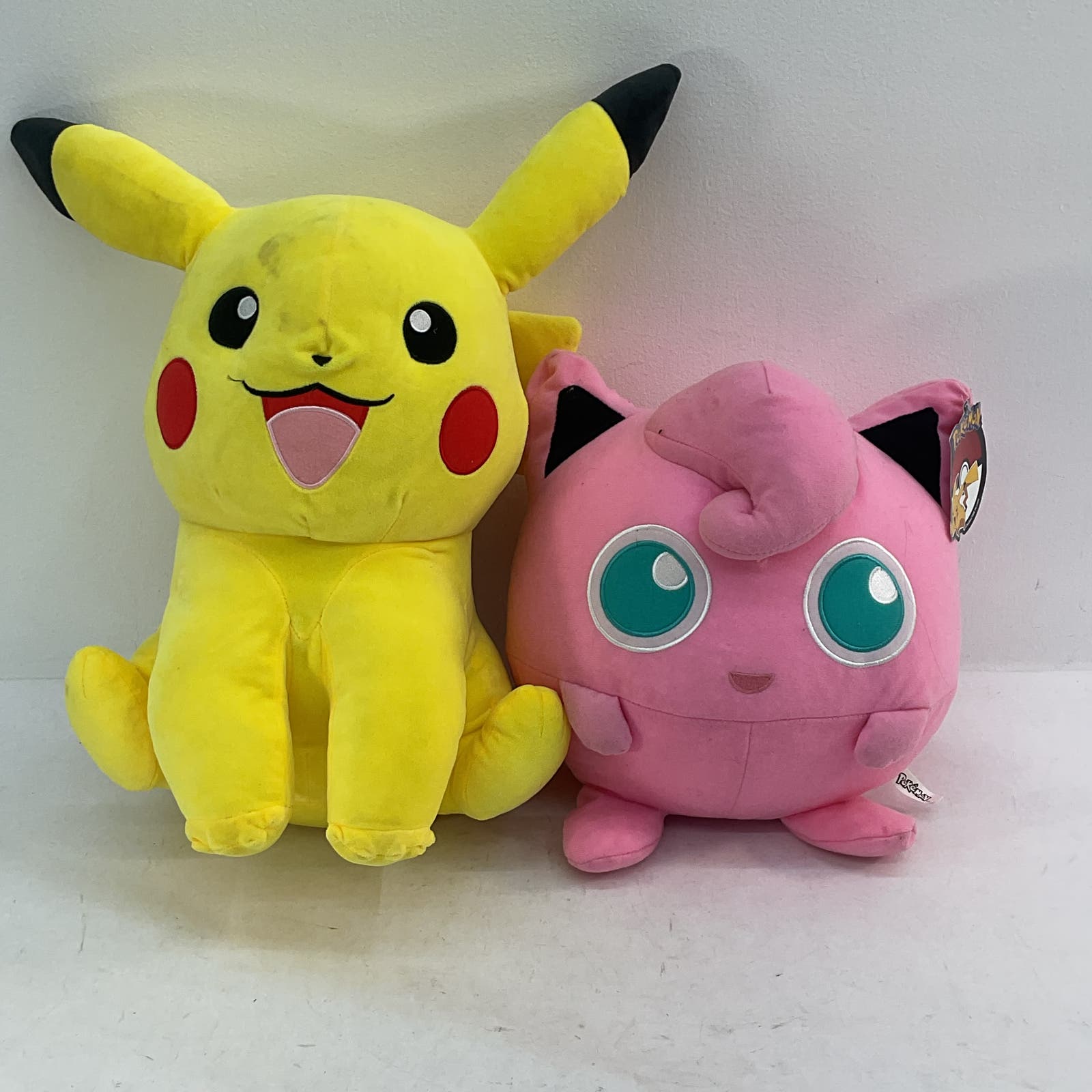 LOT of 2 Pokemon Plush Toy Dolls Figures Pikachu Jigglypuff - Warehouse Toys