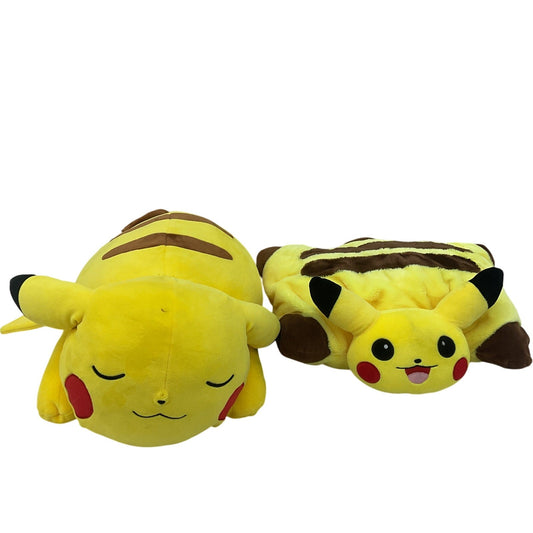 LOT of 2 Pokemon Yellow Pikachu Large Pillow Plush Stuffed Animals Preowned - Warehouse Toys