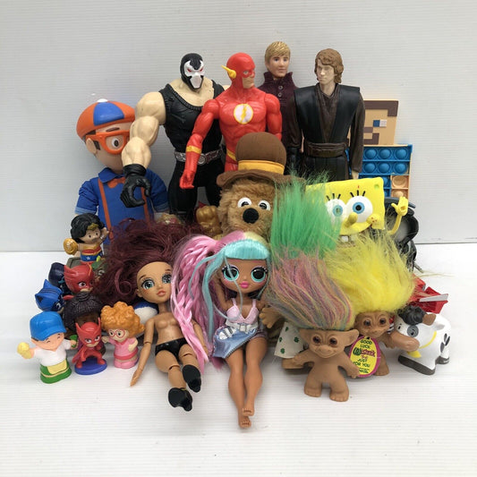 LOT of 29 Mixed Toys Spongebob Trolls LOL OMG Blippi Flash Marvel Bane Star Wars - Warehouse Toys