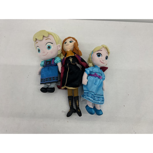 LOT of 3 Disney Frozen 2 Princess Elsa Anna Plush Toy Figure Dolls Used - Warehouse Toys