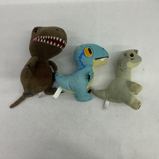 LOT of 3 Jurassic World Dinosaur Stuffed Dinosaur Plush Toy Figures T Rex Raptor - Warehouse Toys