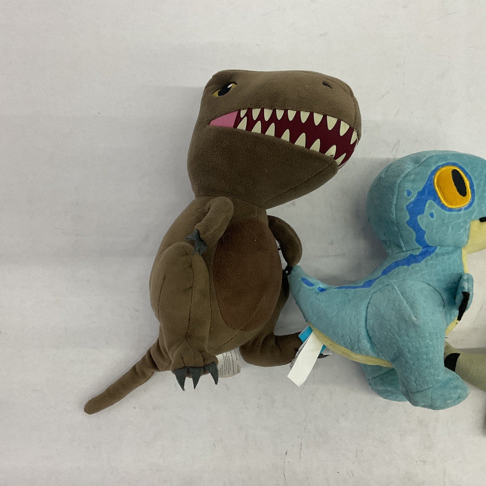 LOT of 3 Jurassic World Dinosaur Stuffed Dinosaur Plush Toy Figures T Rex Raptor - Warehouse Toys