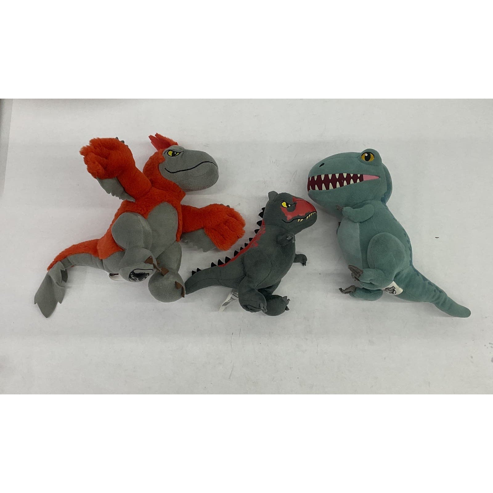 LOT of 3 Jurassic World Stuffed Animal Plush Toy Figures T Rex Raptor Dinosaurs - Warehouse Toys