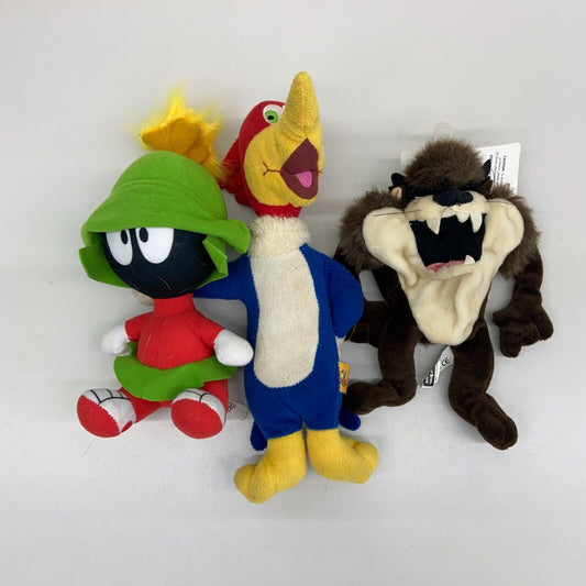 LOT of 3 Looney Tunes Plush Toy Doll Figures Taz Woody Woodpecker Marvin Martian - Warehouse Toys