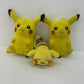 LOT of 3 Pokemon Nintendo Yellow Pikachu Plush Dolls Stuffed Animals - Warehouse Toys