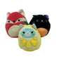 LOT of 3 Squishmallows Animal Plush Toys Lemon Black Red Fox Cat - Warehouse Toys