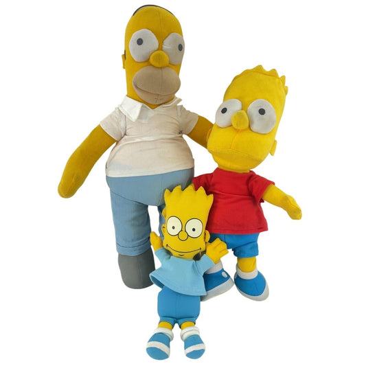 Lot of 3 The Simpsons Cartoon Universal Plush Stuffed Toys Collectible Pre - Owned - Warehouse Toys