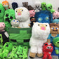 LOT of 38 Minecraft Mojang Tube Heroes Plush Toys Creepers Steve Pigs Used - Warehouse Toys