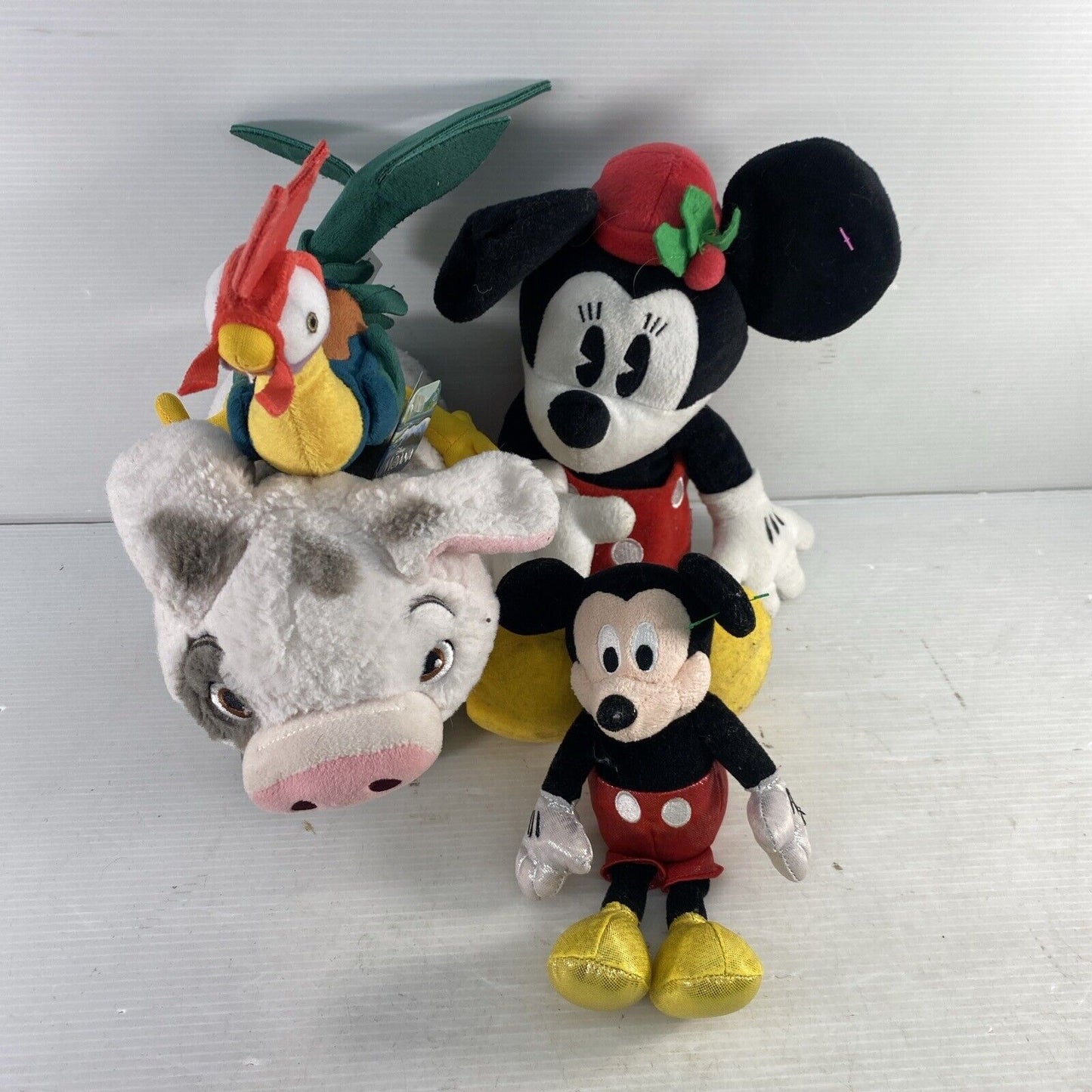 Lot of 4 Disney Characters Mickey Minnie Mouse Hei Hei Pig Plush Stuffed Animal - Warehouse Toys