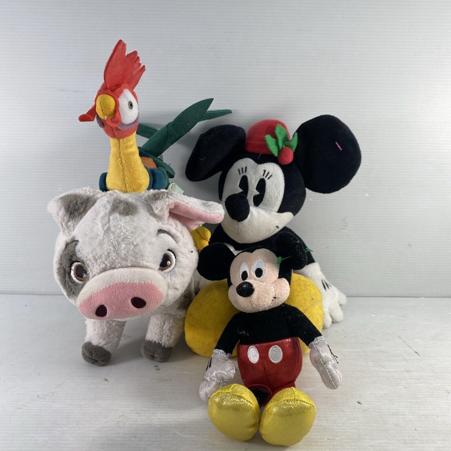 Lot of 4 Disney Characters Mickey Minnie Mouse Hei Hei Pig Plush Stuffed Animal - Warehouse Toys