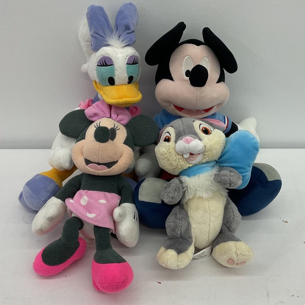 LOT of 4 Disney Stuffed Animals Plush Toy Figures Mickey Mousey Bunny - Warehouse Toys