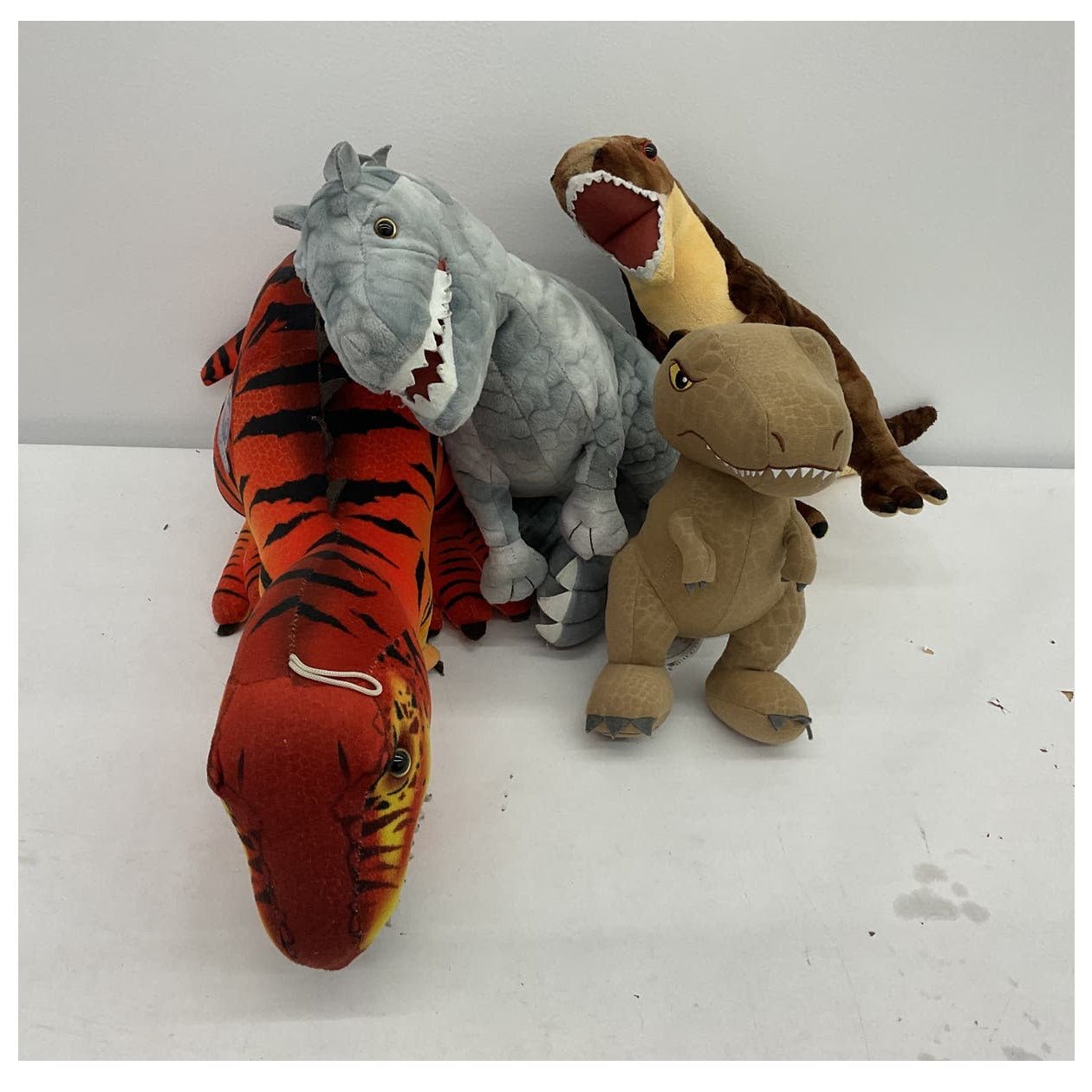 LOT of 4 Jurassic World Dinosaur Stuffed Animal Plush Toy Figures T - Rex - Warehouse Toys