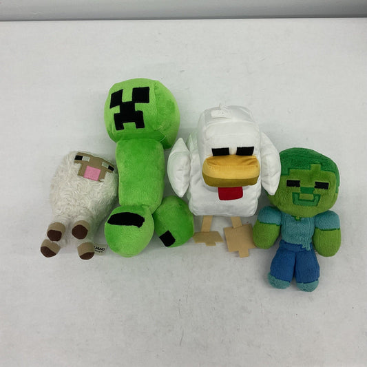 LOT of 4 Minecraft Stuffed Animal Monster Plush Toy Figures Zombie Creeper - Warehouse Toys