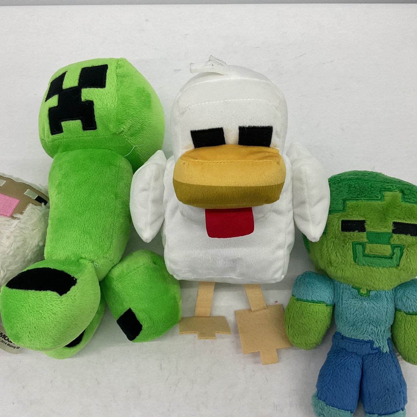 LOT of 4 Minecraft Stuffed Animal Monster Plush Toy Figures Zombie Creeper - Warehouse Toys