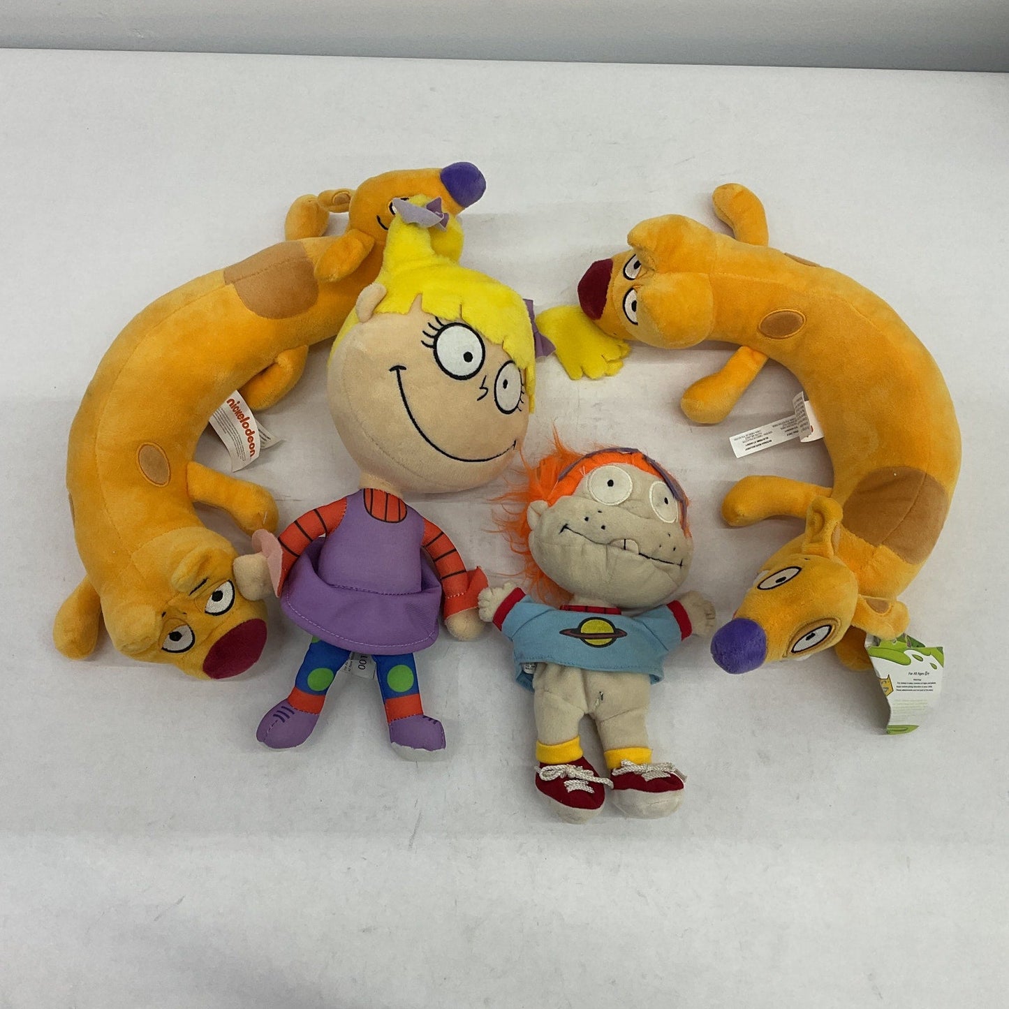 LOT of 4 Nickelodeon Stuffed Plush Toy Animal Figures Rugrats Cat Dog Angelica - Warehouse Toys