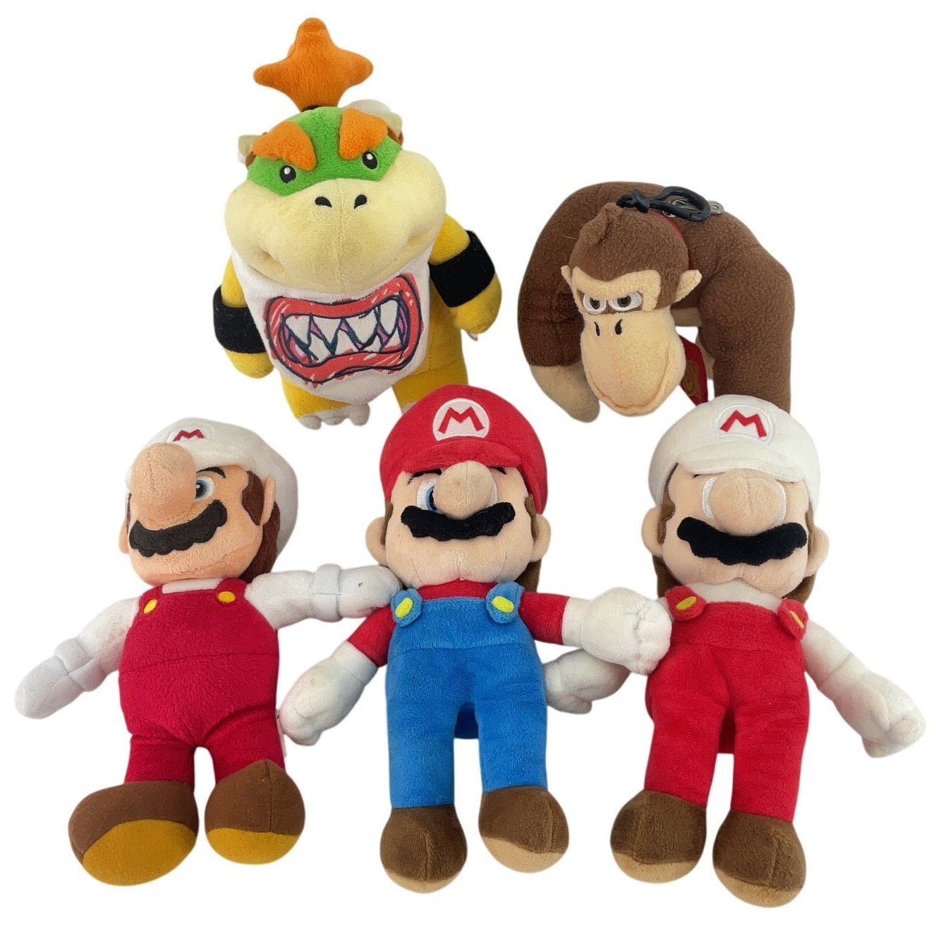 Lot of 5 Nintendo Plush Stuffed Toys Super Mario Bowser Donkey Kong Preowned - Warehouse Toys