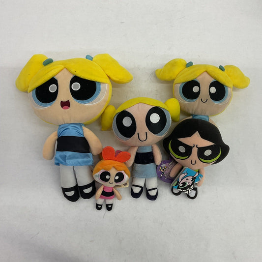 LOT of 5 Powerpuff Girls Plush Toy Doll Figures Buttercup Blossom Bubbles - Warehouse Toys