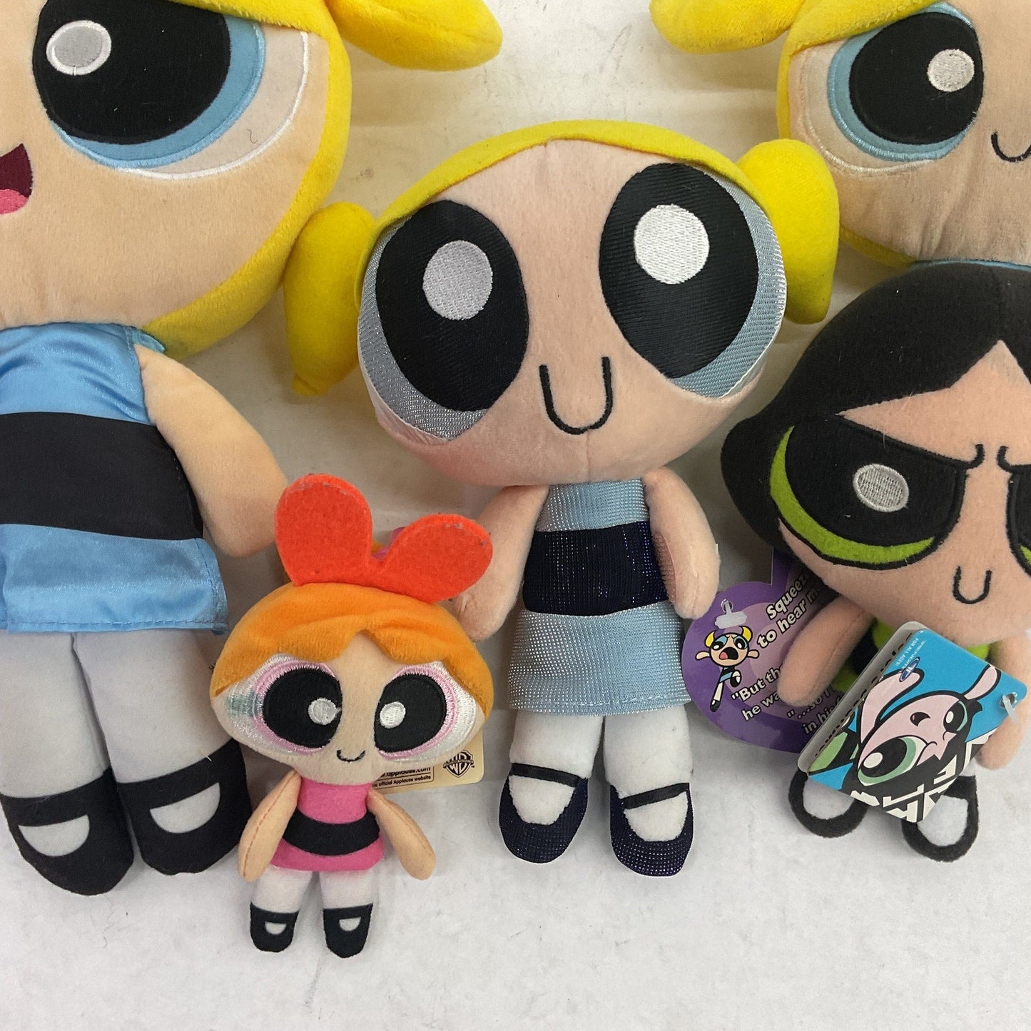 LOT of 5 Powerpuff Girls Plush Toy Doll Figures Buttercup Blossom Bubbles - Warehouse Toys