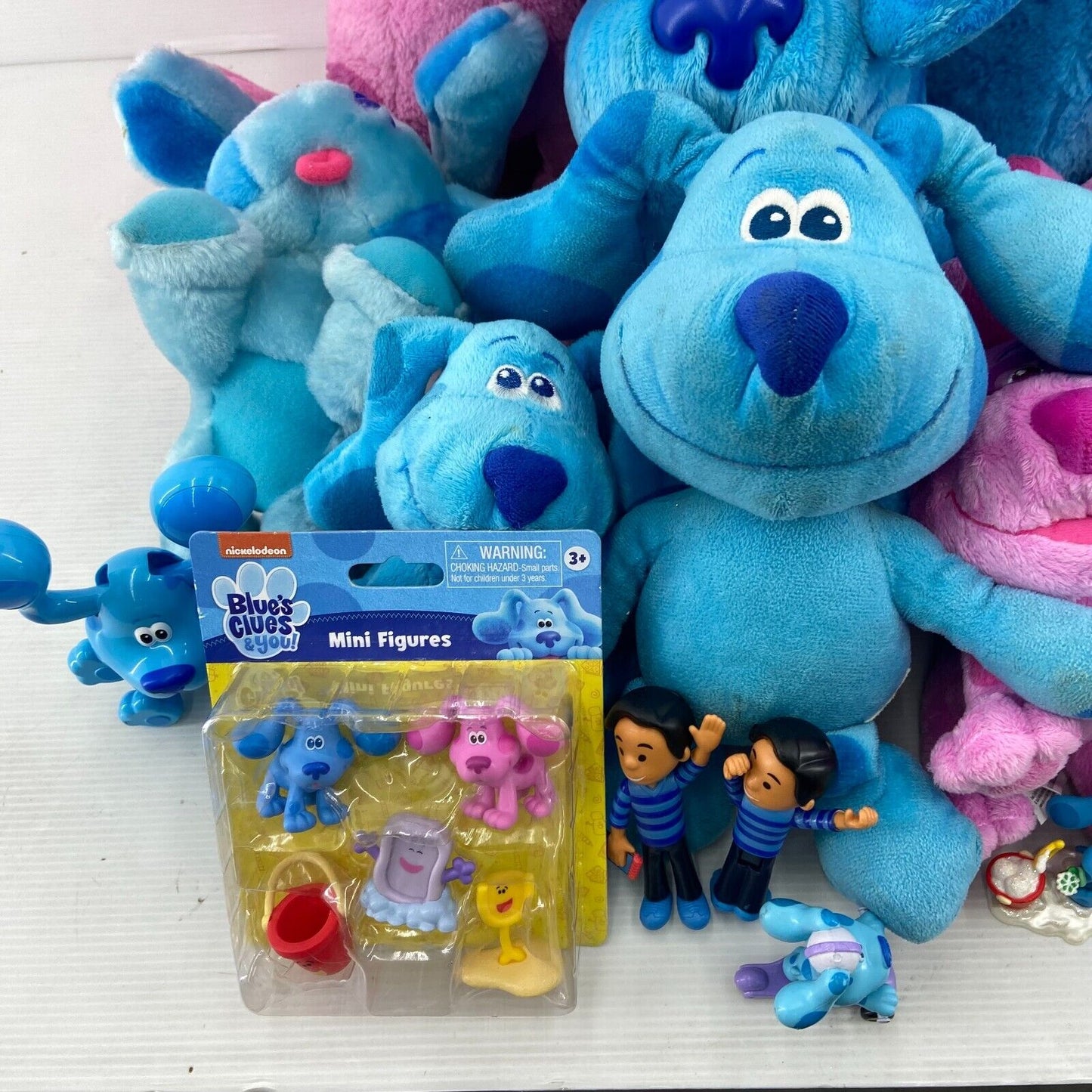 LOT of 50 Assorted Blues Clues Plush Toy Figures Interactive Blue Magenta - Warehouse Toys