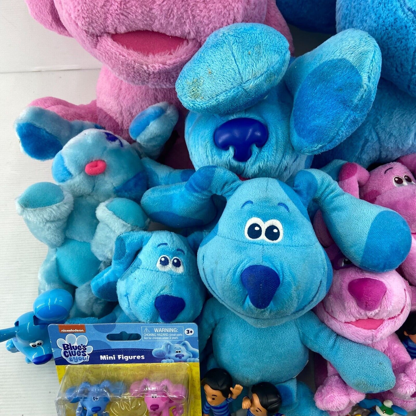 LOT of 50 Assorted Blues Clues Plush Toy Figures Interactive Blue Magenta - Warehouse Toys