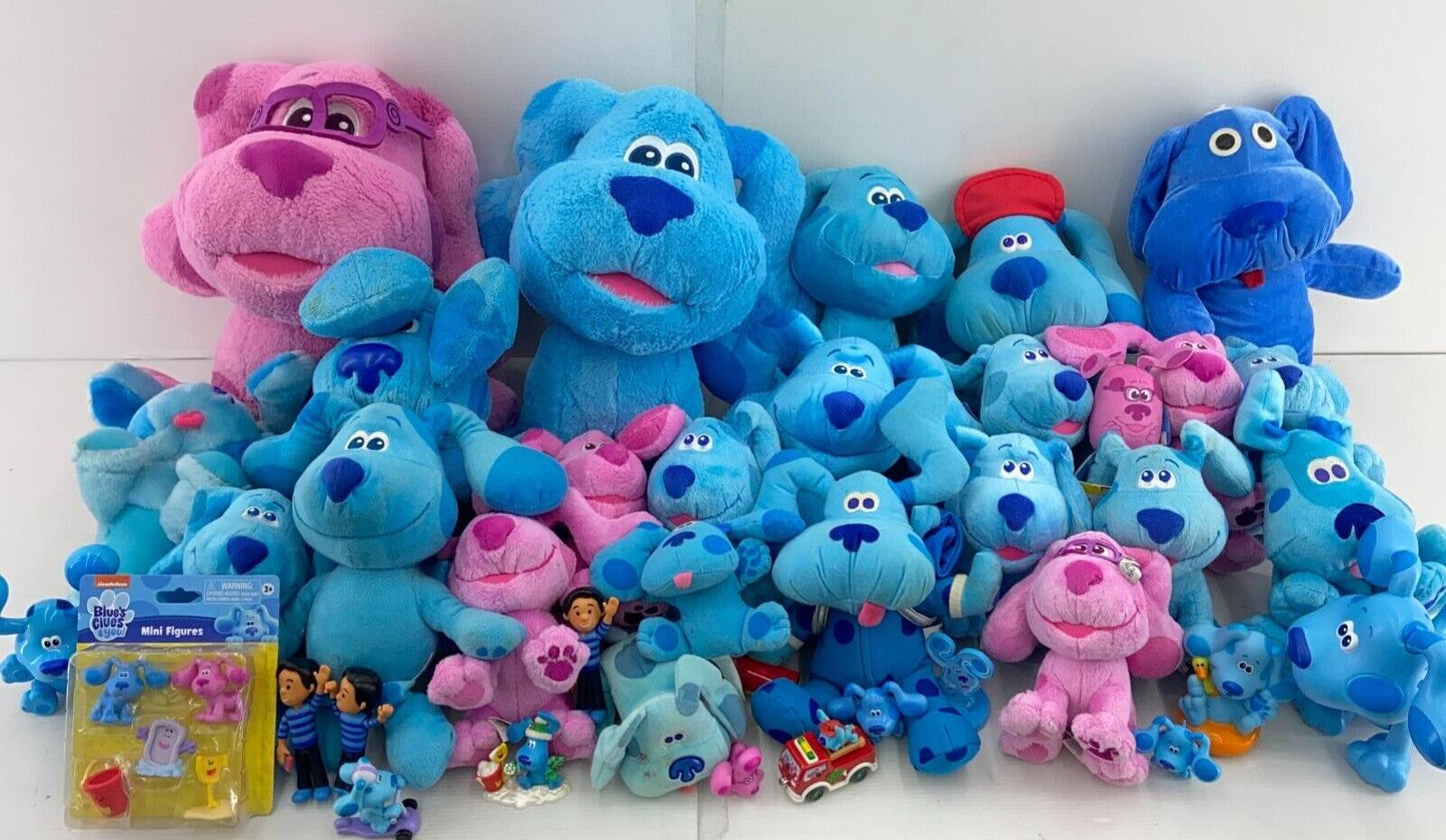 LOT of 50 Assorted Blues Clues Plush Toy Figures Interactive Blue Magenta - Warehouse Toys