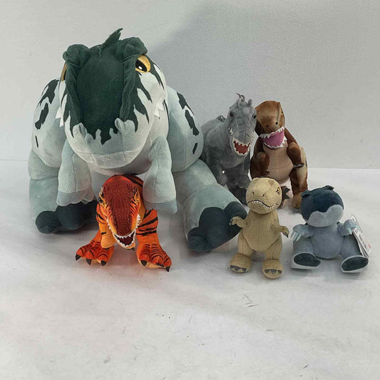 LOT of 6 Jurassic World Dinosaur Plush Stuffed Toy Animal Figures T-Rex Raptor - Warehouse Toys