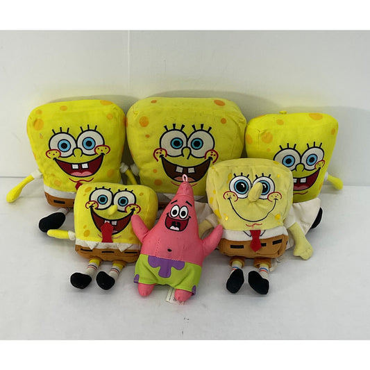 LOT of 6 Nickelodeon Spongebob Squarepants Plush Toy Figures Patrick Star Used - Warehouse Toys