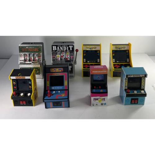 LOT Of 8 Mini Slot Machine Mini Arcade Pacman Fortnite Fix It Felix AS IS - Warehouse Toys