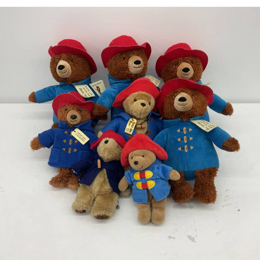 LOT of 8 Paddington Bear Stuffed Animal Plush Dolls Toy Figures Used - Warehouse Toys