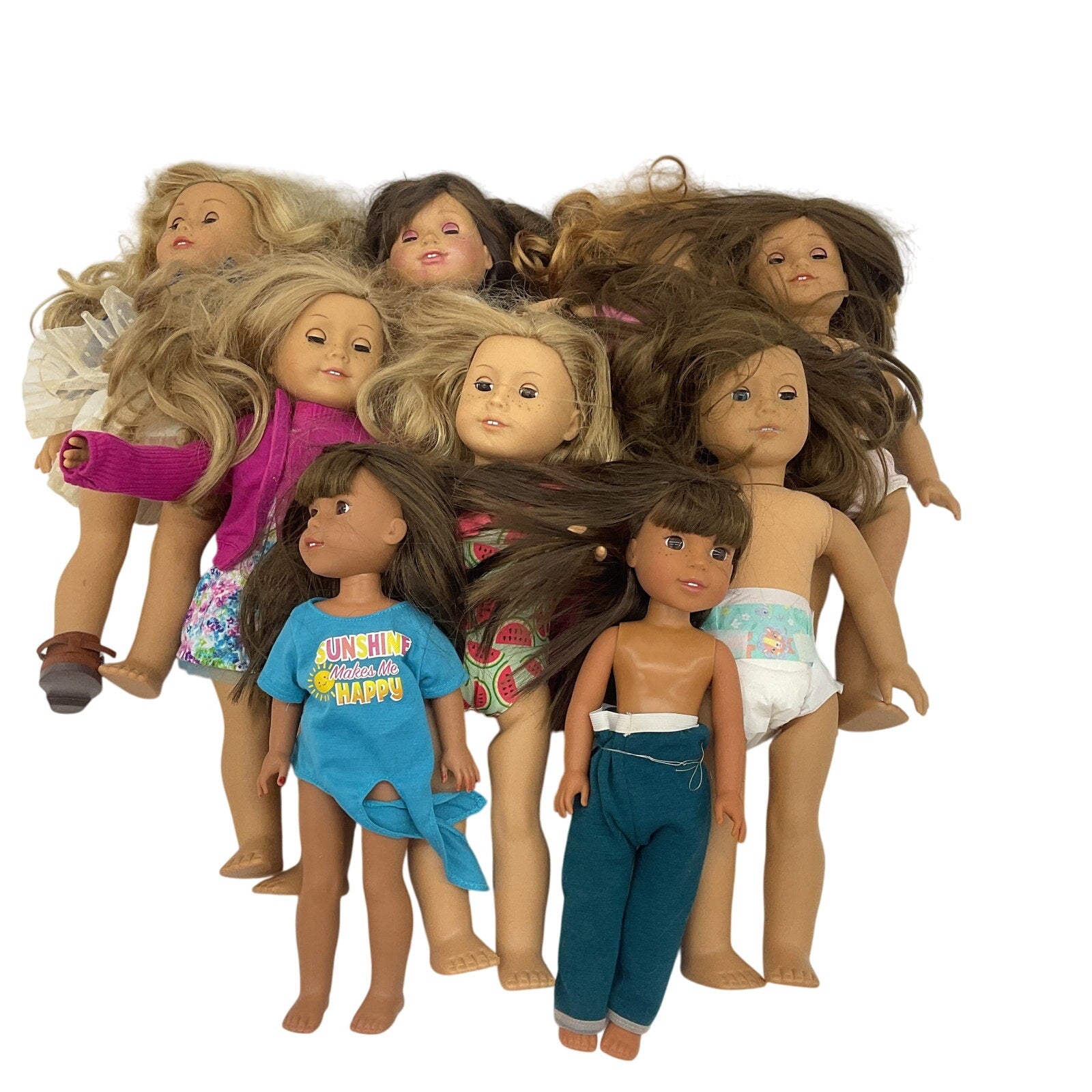 LOT of 9 Preowned American Girl Play Baby Dolls Little Girls Loose Random Mix - Warehouse Toys